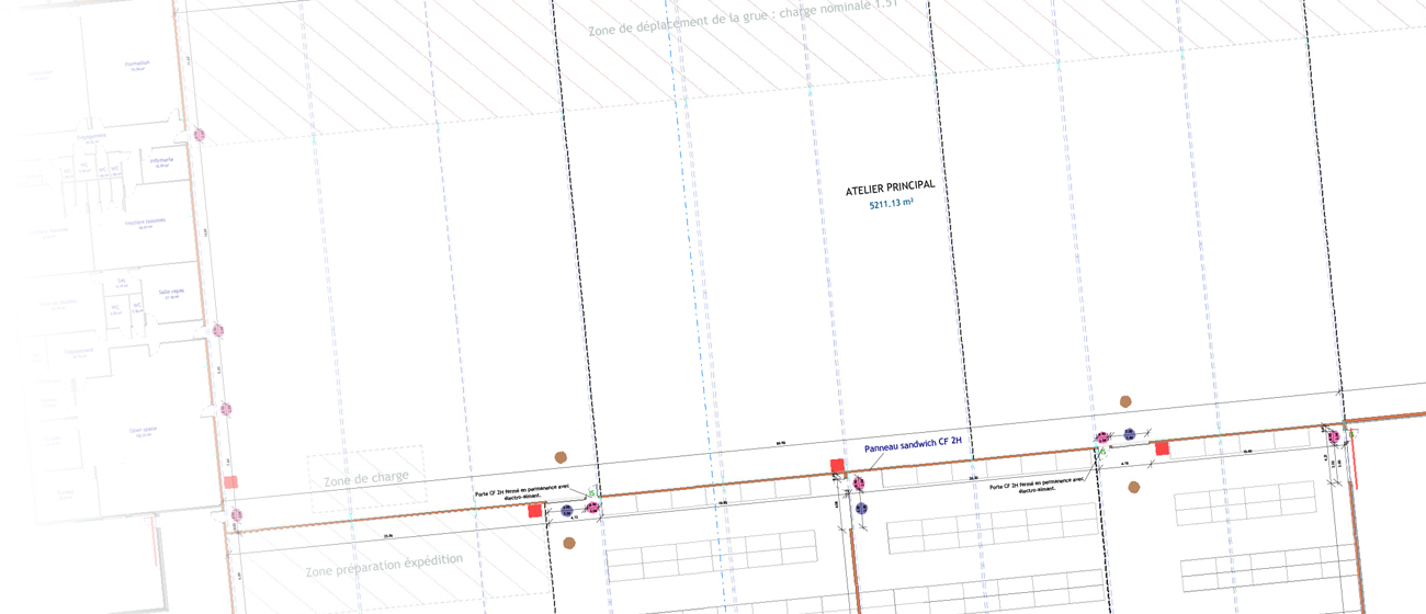 Plan d'aménagement de l'extension d'une usine